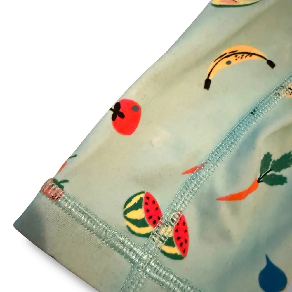Hanna Andersson Rash Guard Kids’ Size 12 Tidepool Blue‎ Fruit Print Long Sleeve